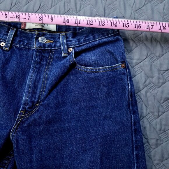 Levis Jeans Mens 29X30 Blue 505 Straight Regular Fit Dark Wash American Denim - Picture 3 of 11